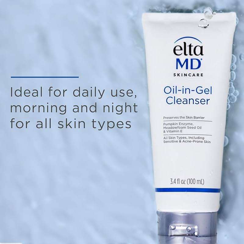 EltaMD Oil-In-Gel Facial Cleanser, Daily Gentle Face Cleanser, Removes Long-Wear Makeup, Sunscreen, and Sweat, Cleansing Oil For Face, 3.4 oz Tube - Image 6