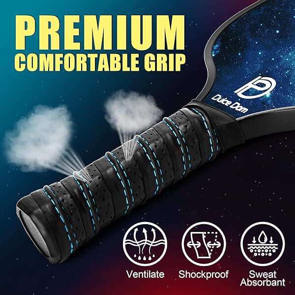 Dulce DOM Pickleball Paddles Set of 2/4 - USAPA Approved, 4 Indoor Outdoor Pickleball Balls, Fiberglass Surface Paddle Racket with Cover Bag, Ideal Training Equipment Gift for Men & Women - Image 3