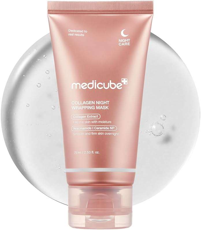 medicube Wrapping Mask Collagen Overnight Peel Off Facial Mask | Elasticity & Hydration Care, Reduces Sagging & Dullness | Hydrolyzed Collagen For Glowing Skin | Korean Skin Care, 2.53 fl.oz - Image 1