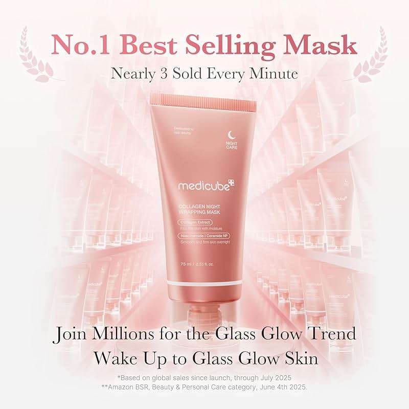 medicube Wrapping Mask Collagen Overnight Peel Off Facial Mask | Elasticity & Hydration Care, Reduces Sagging & Dullness | Hydrolyzed Collagen For Glowing Skin | Korean Skin Care, 2.53 fl.oz - Image 2