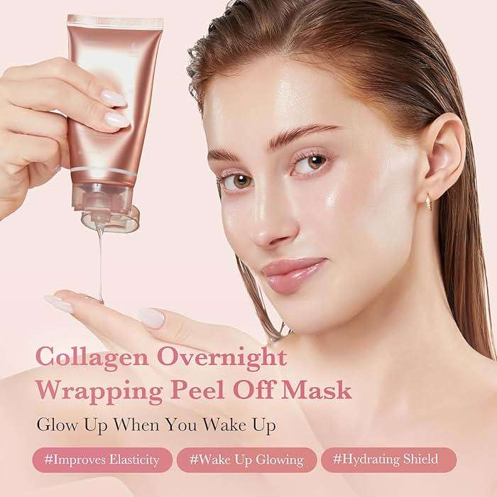 medicube Wrapping Mask Collagen Overnight Peel Off Facial Mask | Elasticity & Hydration Care, Reduces Sagging & Dullness | Hydrolyzed Collagen For Glowing Skin | Korean Skin Care, 2.53 fl.oz - Image 3