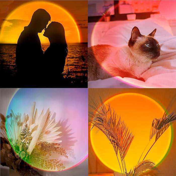 XEBKOR Sunset Lamp Projector Multicolor Changing LED Projection Lamp,Switch Button and APP Control 360 Degree Rotation Sunlight Lamp for Bedroom, Photography, Party, Tiktok Live, Room Decor - Image 7