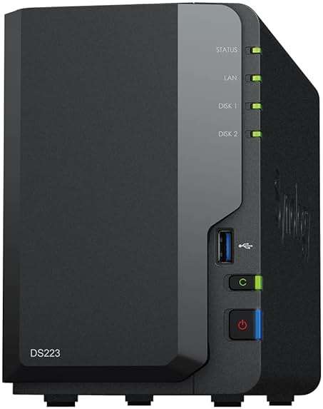 Synology DS223 Home & Office Backup Hub - Centralize Files, Protect Data & Monitor Property (2-Bay Diskless NAS) - Image 1