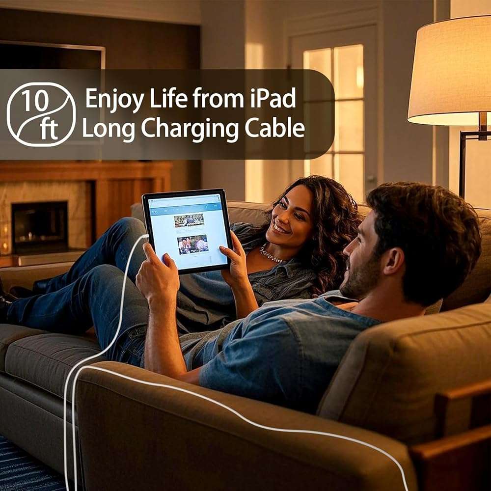 GKW iPad Charger Fast Charging, 10ft USB-C Cable & 20W USB C Charger Block 2-Pack for Apple iPad A16 11th 10th, Pro 13 12.9 11, Air, Mini A17 Pro, iPhone 17 16 15 Series, White - Image 5
