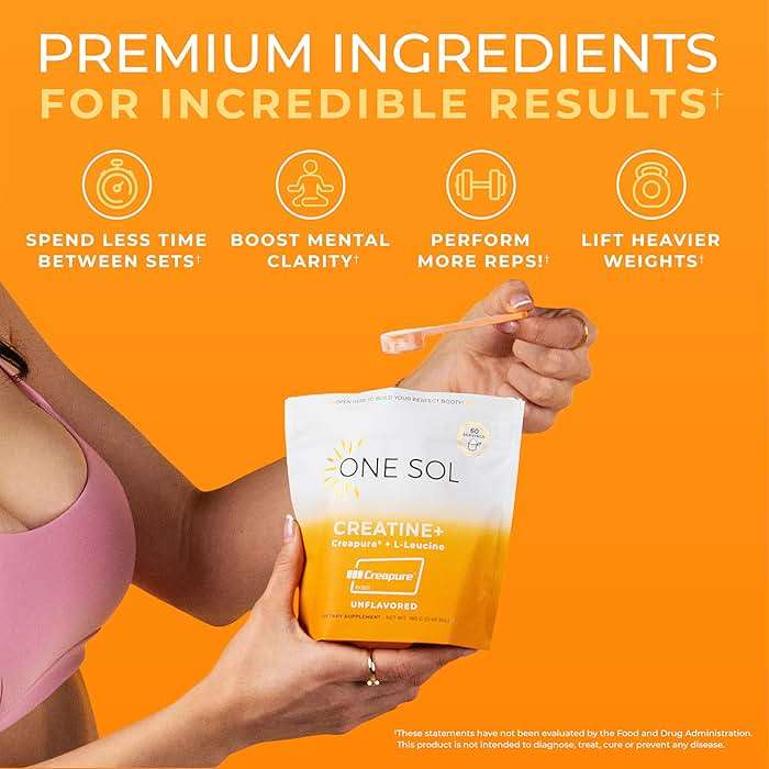 One Sol Creatine for Women, All Natural Women's Creatine Powder w Pure Creatine & Coconut Water, Increase Lean Muscle Mass, Reduce Recovery Time, Promotes Brain & Bone Health (Unflavored, 60 Servings) - Image 7