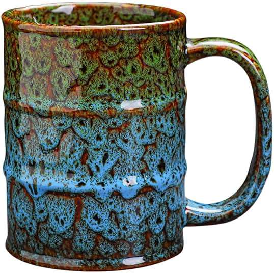 LGQ Coffee Mug,20 Oz Coffee Cups Ceramic Tea Cup Large Coffee Mug for Office and Home - Dishwasher and Microwave Safe Novelty Coffee Mug(1,Green and Blue) - Image 1