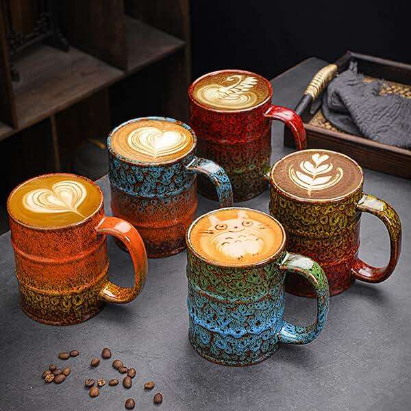 LGQ Coffee Mug,20 Oz Coffee Cups Ceramic Tea Cup Large Coffee Mug for Office and Home - Dishwasher and Microwave Safe Novelty Coffee Mug(1,Green and Blue) - Image 6