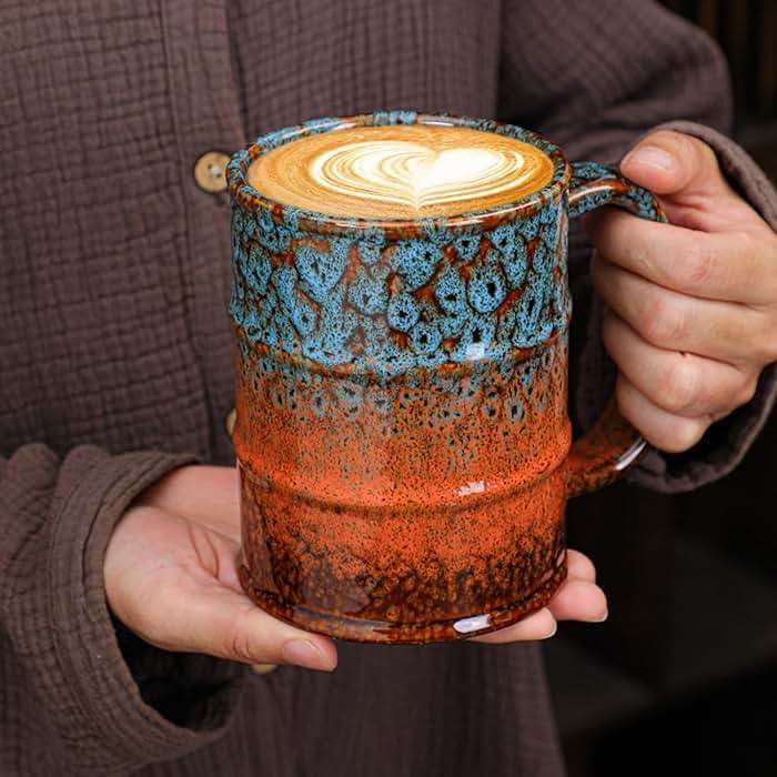 LGQ Coffee Mug,20 Oz Coffee Cups Ceramic Tea Cup Large Coffee Mug for Office and Home - Dishwasher and Microwave Safe Novelty Coffee Mug(1,Green and Blue) - Image 8
