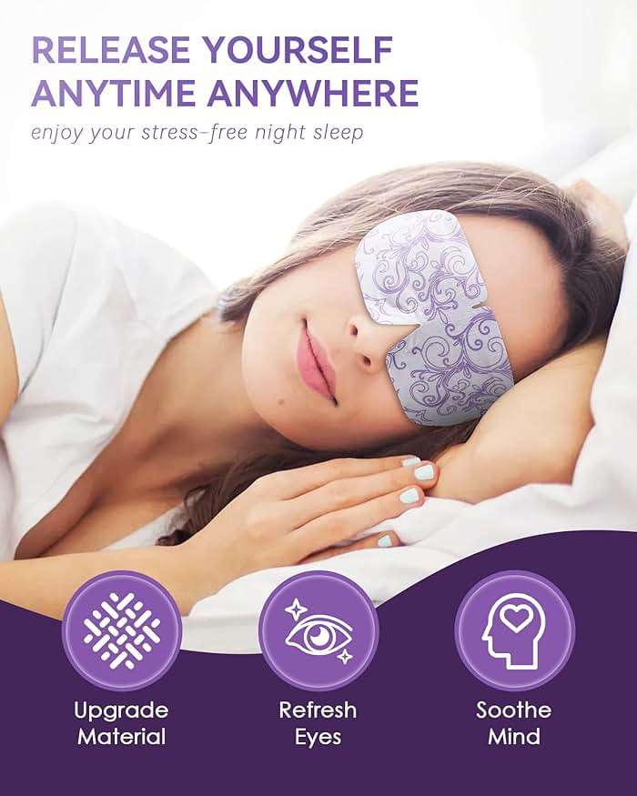 30 Packs Lavender Steam Eye Mask - Heated Eye Mask for Dark Circles and Puffiness Warm Eye Mask for Dry Eye Mask Relief Eye Fatigue Headache Hot Sleep Eye Mask for Disposable Moist Heat Eye Compress - Image 5