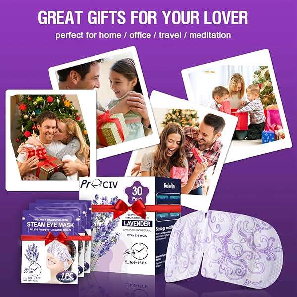 30 Packs Lavender Steam Eye Mask - Heated Eye Mask for Dark Circles and Puffiness Warm Eye Mask for Dry Eye Mask Relief Eye Fatigue Headache Hot Sleep Eye Mask for Disposable Moist Heat Eye Compress - Image 6