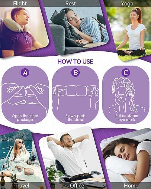 30 Packs Lavender Steam Eye Mask - Heated Eye Mask for Dark Circles and Puffiness Warm Eye Mask for Dry Eye Mask Relief Eye Fatigue Headache Hot Sleep Eye Mask for Disposable Moist Heat Eye Compress - Image 7