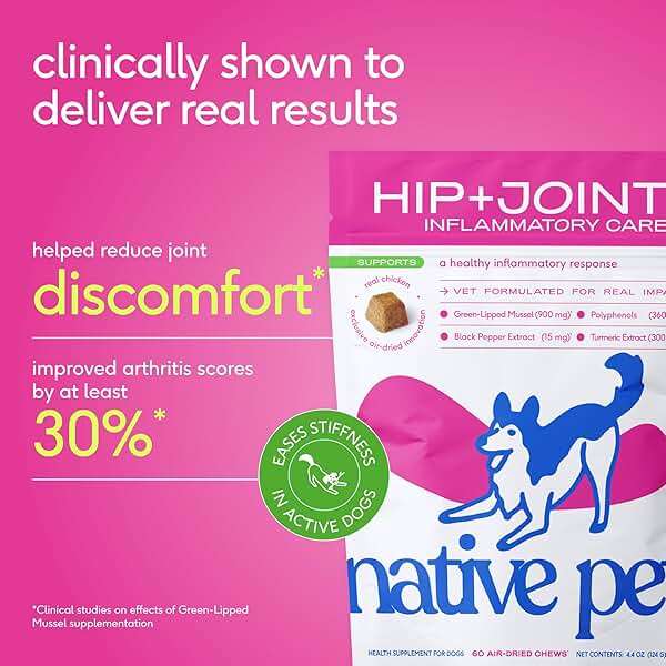 Native Pet Inflammatory Care - Pain Relief for Dogs - Green-Lipped Mussel, Turmeric & Collagen for Dogs - Hip and Joint Supplement Supports Healthy Inflammatory Response & Joint Comfort - 120 Chews - Image 7