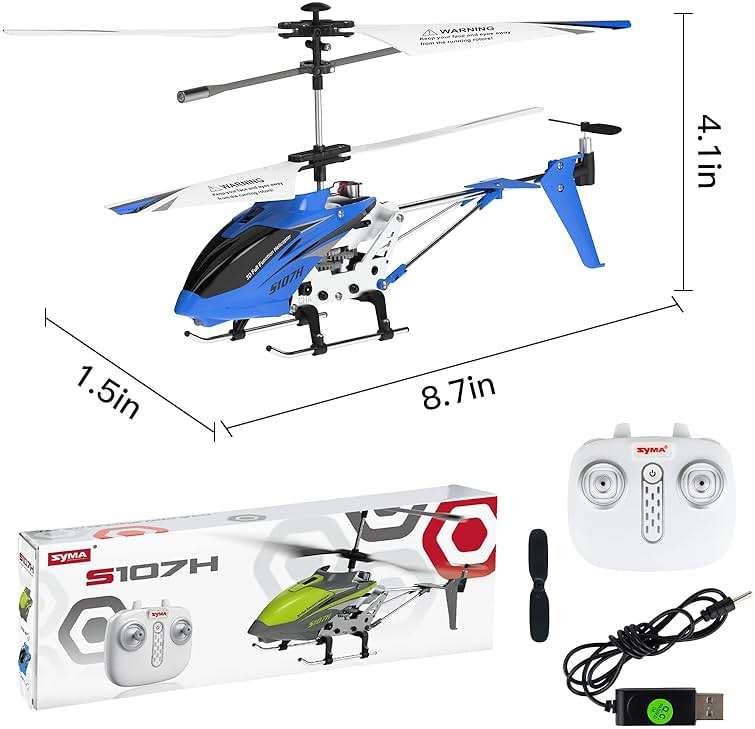 Cheerwing Remote Control Helicopter,SYMA S107H Mini RC Helicopter with Gyro,Altitude Hold, One Key Take Off/Landing for Adults Kids(Blue) - Image 2