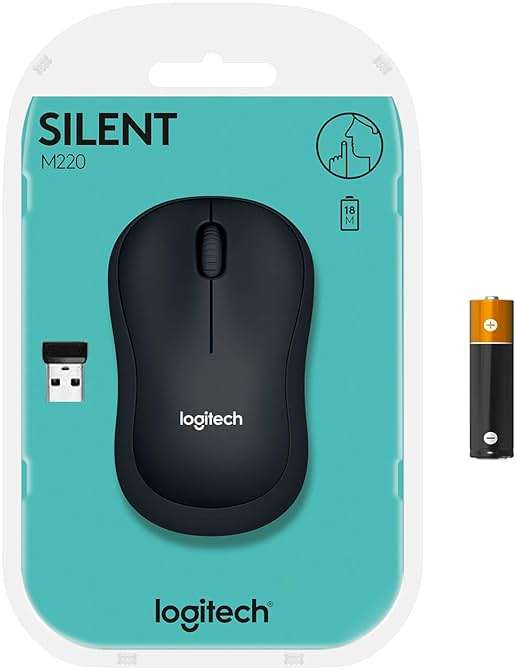 Logitech M220 Silent Wireless Mouse, 2.4 GHz with USB Receiver, 1000 DPI Optical Tracking, 18-Month Battery, Ambidextrous, Compatible with PC, Mac, Laptop (Off-White) (Renewed) - Image 7
