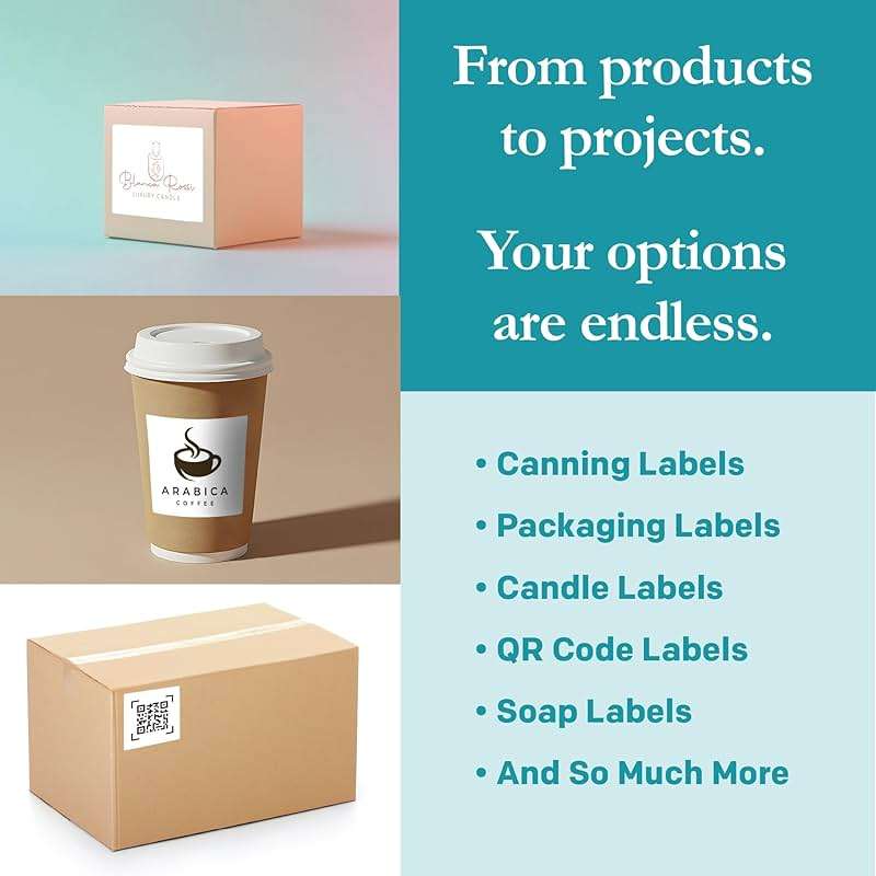 Premium Label Supply White Sticker Square Labels – 3" x 3" – Laser/Inkjet Compatible – (6 per Sheet), 100 Sheets – 600 Total Adhesive Labels - Image 3