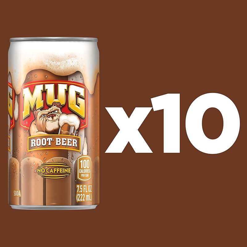 Mug Root Beer Soda, 7.5 Ounce Mini Cans, 10 Pack - Image 3