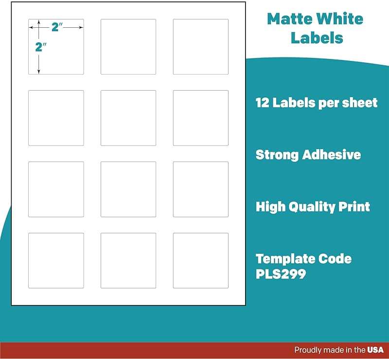 Premium Label Supply White Sticker Square Labels with Bleed – 2" x 2" – Laser/Inkjet Compatible – (12 per Sheet), 25 Sheets – 300 Total Adhesive Labels - Image 5