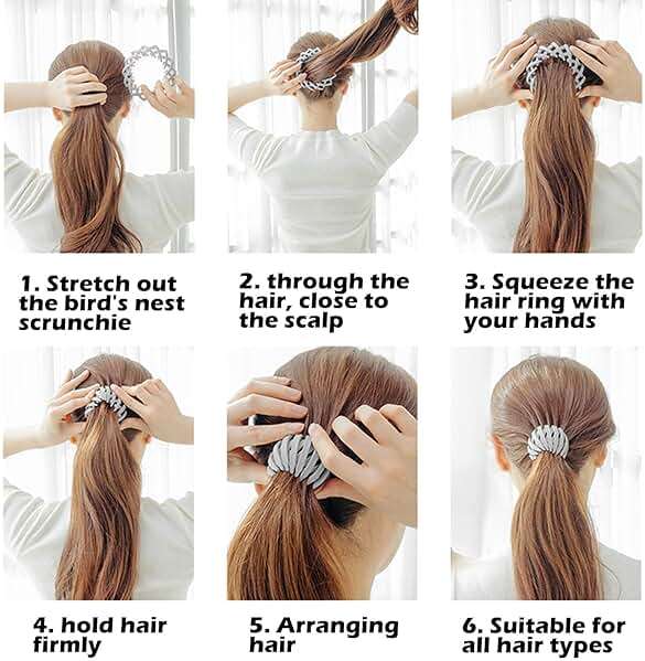 Sizobi Bird Nest Magic Hair Clip, Hair Accessories for Women, Hair Clips For Women Hair Ties, Hair Bun Maker Ponytail Holder Scrunchies 7PCS - Image 4