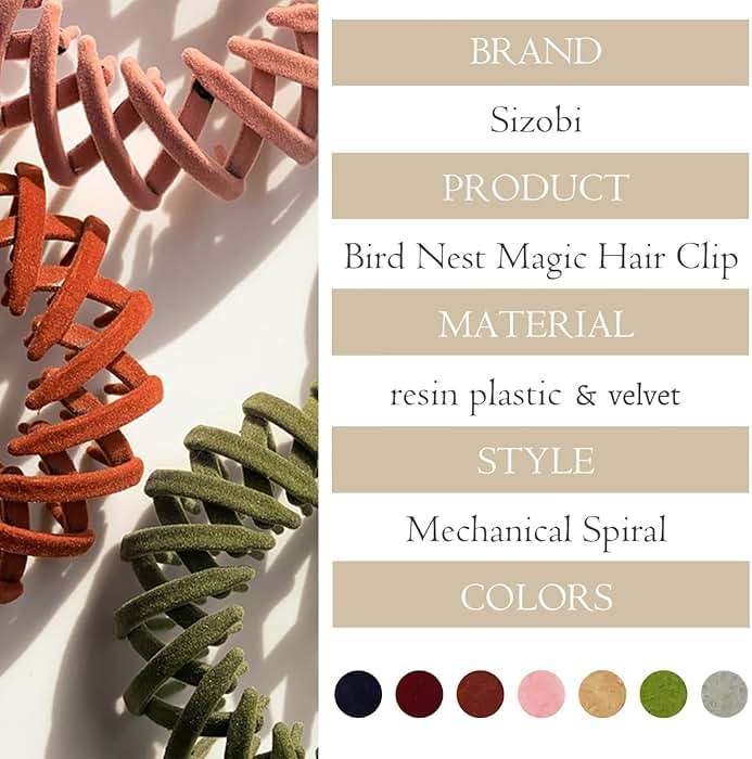 Sizobi Bird Nest Magic Hair Clip, Hair Accessories for Women, Hair Clips For Women Hair Ties, Hair Bun Maker Ponytail Holder Scrunchies 7PCS - Image 5