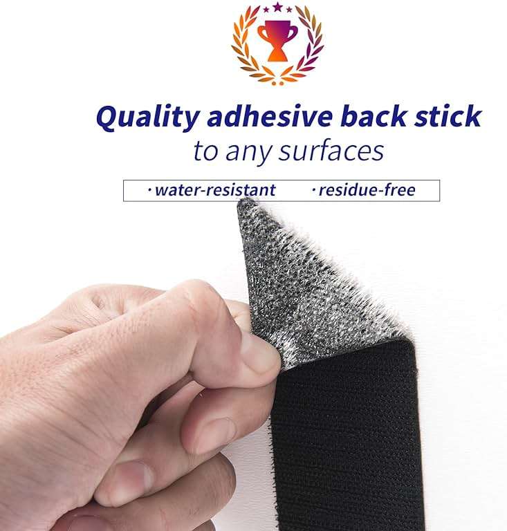 Art3d 4ft x 1 in. Hook and Loop Rolls Sticky Back, Double-Sided Command Adhesive Strip Heavy Duty - Image 3