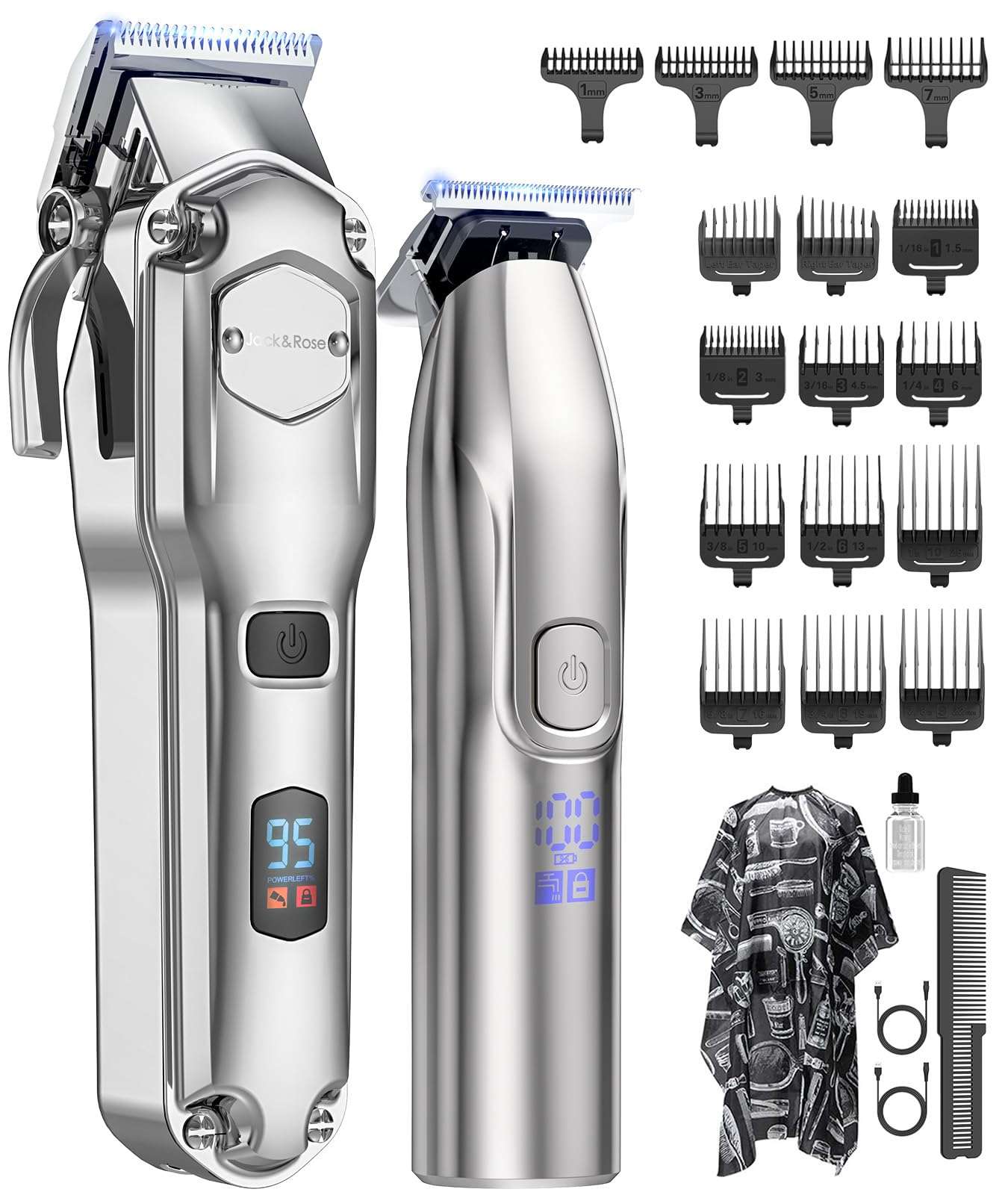 Jack & Rose Clippers and Trimmers Set, Cordless Hair Clippers for Men, Barber Clippers Set - Image 1