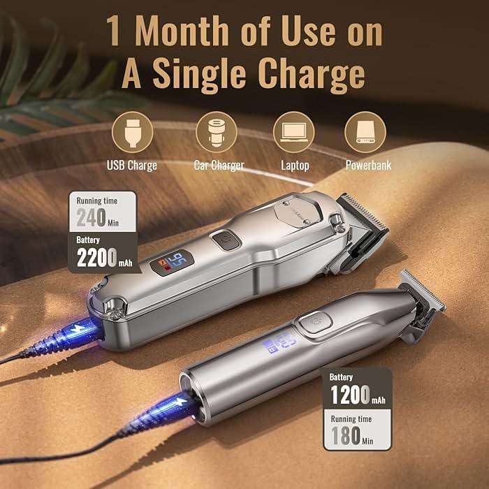 Jack & Rose Clippers and Trimmers Set, Cordless Hair Clippers for Men, Barber Clippers Set - Image 7