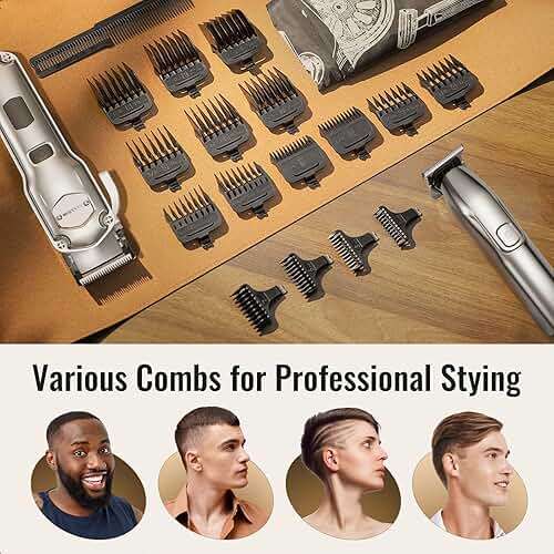 Jack & Rose Clippers and Trimmers Set, Cordless Hair Clippers for Men, Barber Clippers Set - Image 8