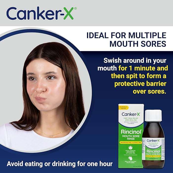 Canker-X Rincinol Oral Rinse Mouthwash, Quick Pain Relief from Canker Sores, Mouth Burns & More, Benzocaine Free & Alcohol Free Mouthwash, Adults & Kids 6+ Years, 4.0 Fl. Oz. - Image 5
