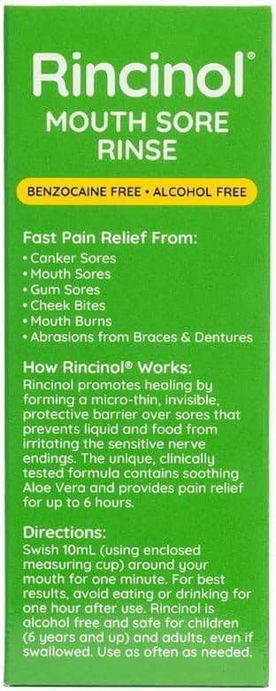 Canker-X Rincinol Oral Rinse Mouthwash, Quick Pain Relief from Canker Sores, Mouth Burns & More, Benzocaine Free & Alcohol Free Mouthwash, Adults & Kids 6+ Years, 4.0 Fl. Oz. - Image 6