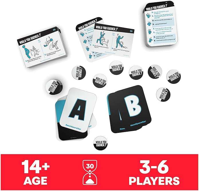 Spin Master Games, Would You Rather? Funny Party Card Game for College, Friendsgiving, Birthdays, & More, for Teens & Adults, 3-6 Players, for Ages 14 & Up - Image 2