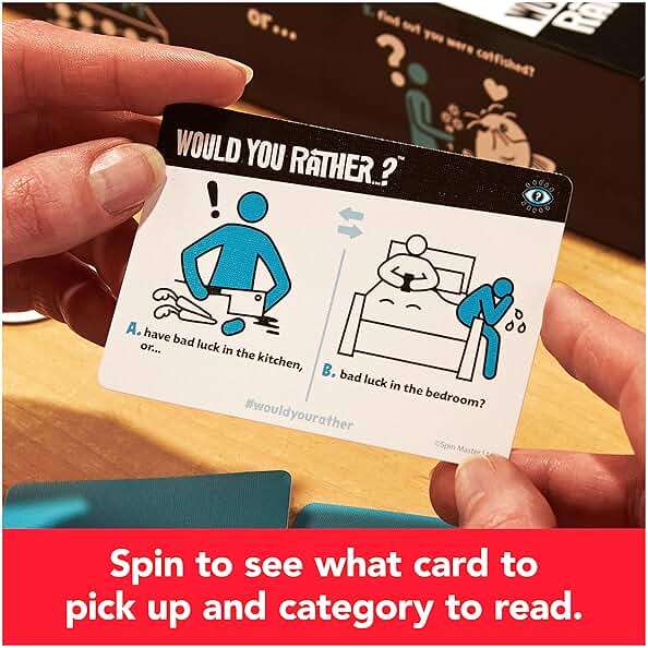 Spin Master Games, Would You Rather? Funny Party Card Game for College, Friendsgiving, Birthdays, & More, for Teens & Adults, 3-6 Players, for Ages 14 & Up - Image 3
