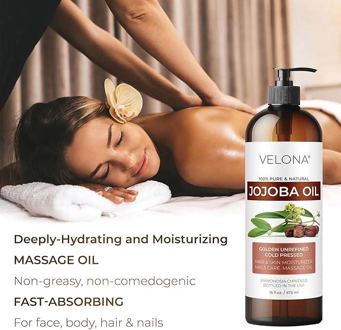 velona Jojoba Oil - 8 Fl Oz (With Pump) | 100% Pure and Natural | Golden, Unrefined, Cold Pressed, Hexane Free | Moisturizing Face, Hair, Body, Skin Care - Image 4