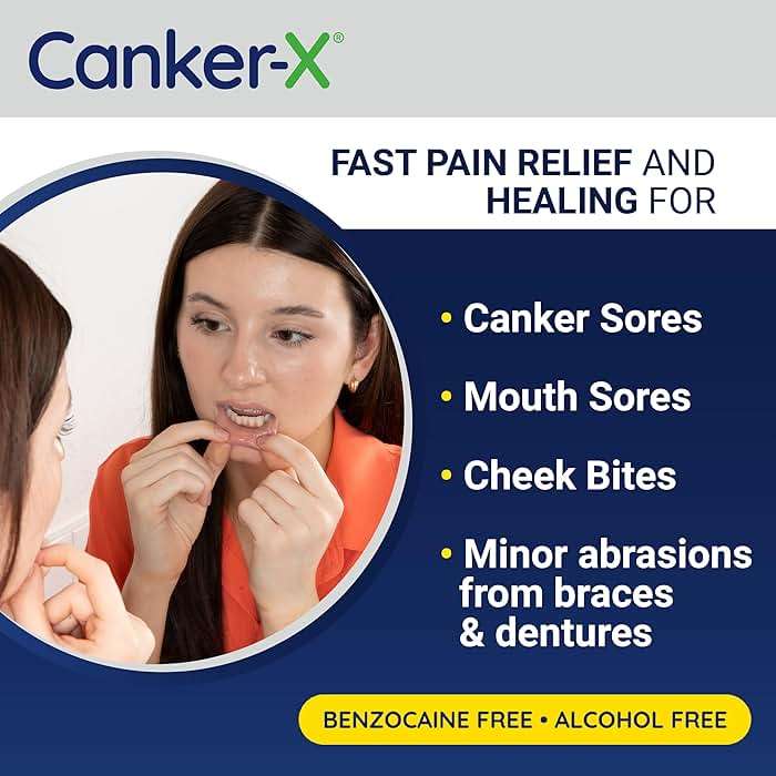 Canker-X Mouth Sore Gel, Fast Pain Relief & Healing for Canker Sores, Cheek Bites and Oral Abrasions, Oral Pain Relief Gel, Benzocaine-Free and Alcohol-Free, Adults and Kids 6+ Years, 0.28 fl oz - Image 2