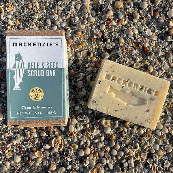 MACKENZIE'S Kelp & Seed Scrub Bar - Gifts for Men - Gifts for Women - Gifts for Cooks - Gifts for Gardeners - Exfoliating - Moisturizing - Hand Soap - 5.5 oz - Image 5