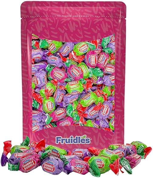 Fruidles Double Bubble Chewing Gum Balls Fruit Flavored Original & Mixed Fruit, Candy Buffet Treats, Kosher Certified Parve, Individually Twist-Wrapped (Mixed-Fruit Double Bubble, Half-Pound) - Image 1