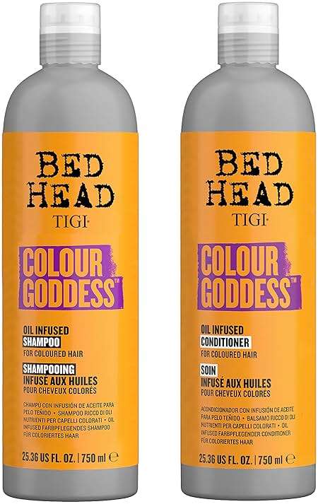 TIGI Bed Head Moisturizing Shampoo and Conditioner Set for dyed hair, Colour Goddess with Sweet Almond & Coconut Oils, 25.36 fl oz, 2 Pack - Image 1