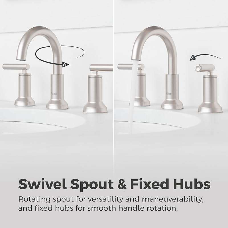 Pfister Capistrano Widespread Bathroom Sink Faucet 2 Handle 3 Hole Brushed Nickel Vanity Faucet with Push & Seal Drain TiteSeal Mount NSF Certified Bath Fixture LF049CSOGS - Image 7