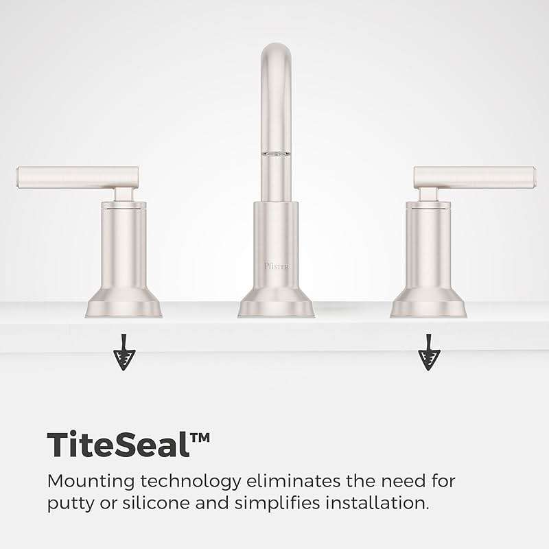 Pfister Capistrano Widespread Bathroom Sink Faucet 2 Handle 3 Hole Brushed Nickel Vanity Faucet with Push & Seal Drain TiteSeal Mount NSF Certified Bath Fixture LF049CSOGS - Image 9
