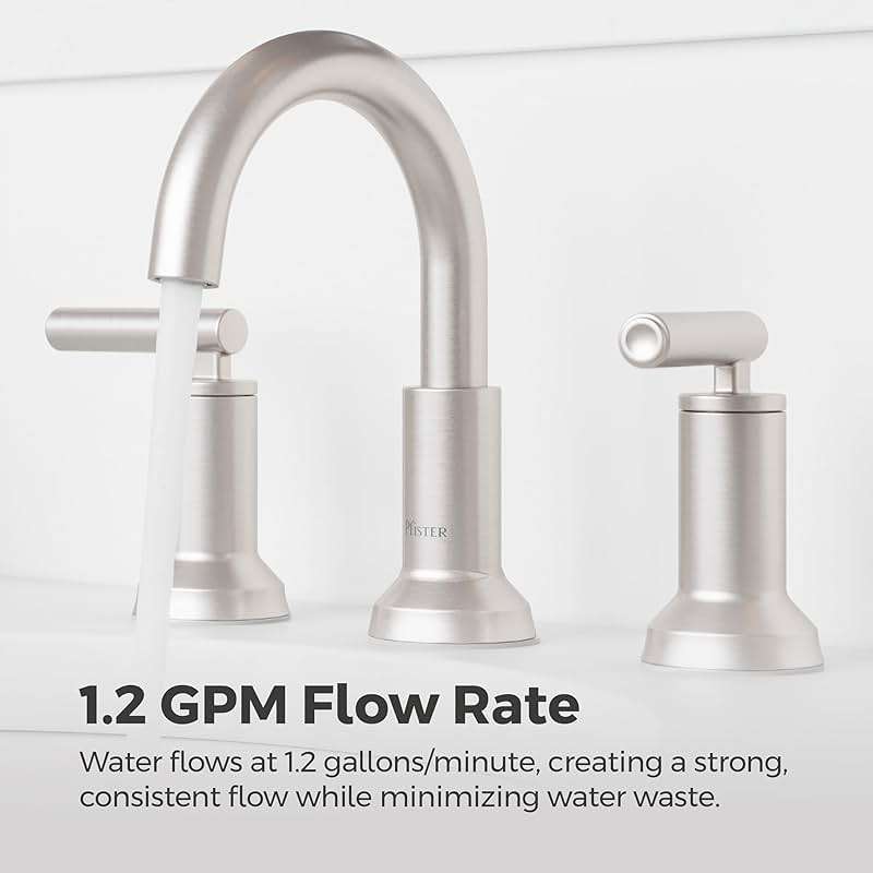 Pfister Capistrano Widespread Bathroom Sink Faucet 2 Handle 3 Hole Brushed Nickel Vanity Faucet with Push & Seal Drain TiteSeal Mount NSF Certified Bath Fixture LF049CSOGS - Image 10