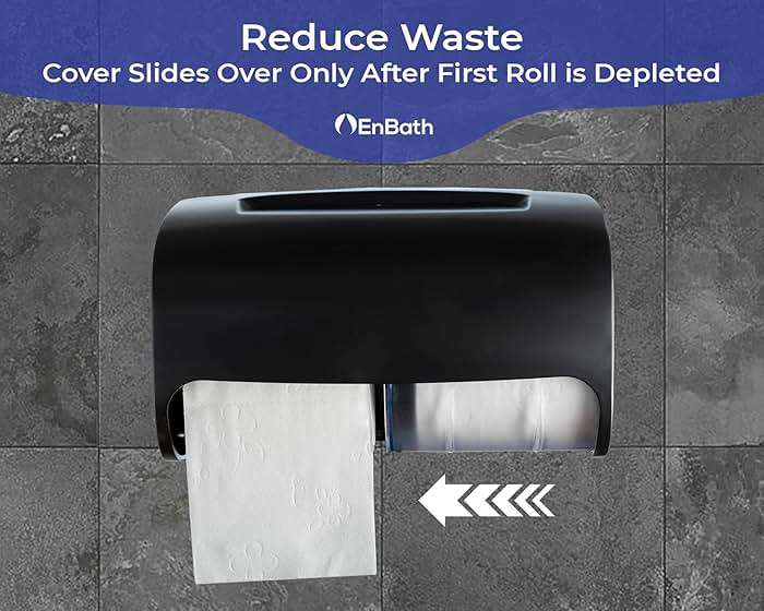 Commercial Toilet Paper Dispenser Wall Mount, Double (2 Roll) Locking Toilet Paper Holder (Black), Compact Two Roll, Side by Side Design Tissue Paper Dispenser (Dispensador de Papel Higienico Doble) - Image 6