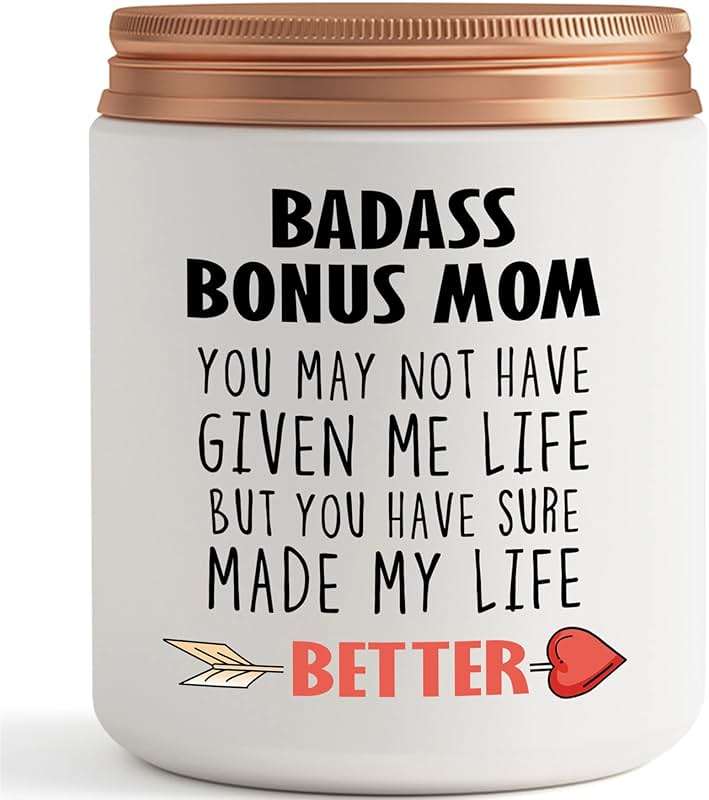 Bonus Mom Gifts- Mother in Law, Stepmom irthday Christmas Mothers Day Gifts- Funny Best Candle Gift Ideas for Adopted Mom from Daughter Son - Image 1