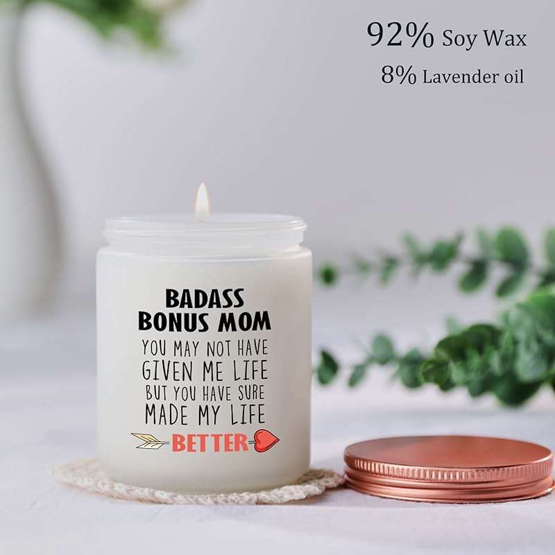 Bonus Mom Gifts- Mother in Law, Stepmom irthday Christmas Mothers Day Gifts- Funny Best Candle Gift Ideas for Adopted Mom from Daughter Son - Image 3