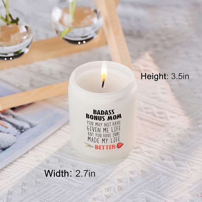 Bonus Mom Gifts- Mother in Law, Stepmom irthday Christmas Mothers Day Gifts- Funny Best Candle Gift Ideas for Adopted Mom from Daughter Son - Image 4