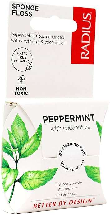 Radius Dental Floss, Sponge Floss, Peppermint, 55 Yards, Vegan & Non-Toxic Oral Care Designed to Help Fight Plaque, Pack of 3 - Image 5