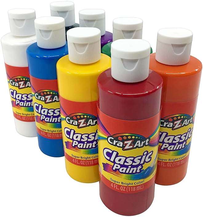 Cra-Z-Art Washable Classic Paint Bulk Pack 8ct, Assorted Colors 4oz each bottle - Image 2