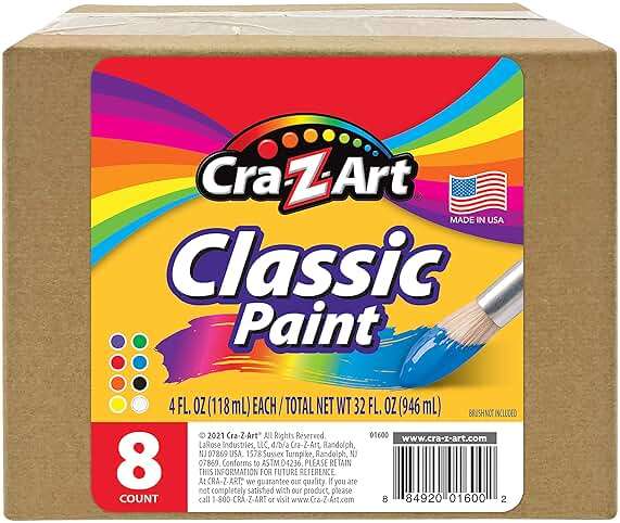 Cra-Z-Art Washable Classic Paint Bulk Pack 8ct, Assorted Colors 4oz each bottle - Image 3