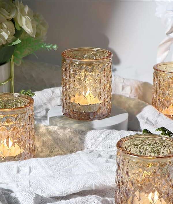 36 Pcs Gold Votive Candle Holders, Tealight Candle Holder Glass for Table Centerpieces, Gold Candle Holders for Wedding Decor, Bridal Shower & Home Parties Supplies Decor - Image 5