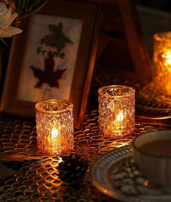 36 Pcs Gold Votive Candle Holders, Tealight Candle Holder Glass for Table Centerpieces, Gold Candle Holders for Wedding Decor, Bridal Shower & Home Parties Supplies Decor - Image 6