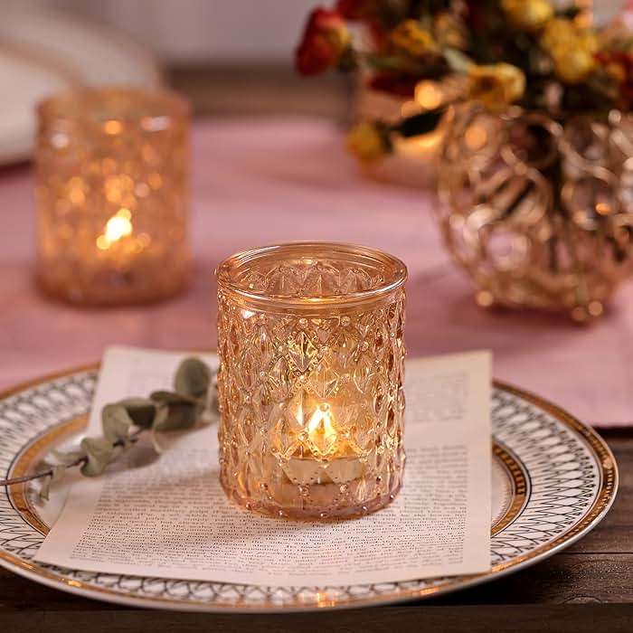 36 Pcs Gold Votive Candle Holders, Tealight Candle Holder Glass for Table Centerpieces, Gold Candle Holders for Wedding Decor, Bridal Shower & Home Parties Supplies Decor - Image 7