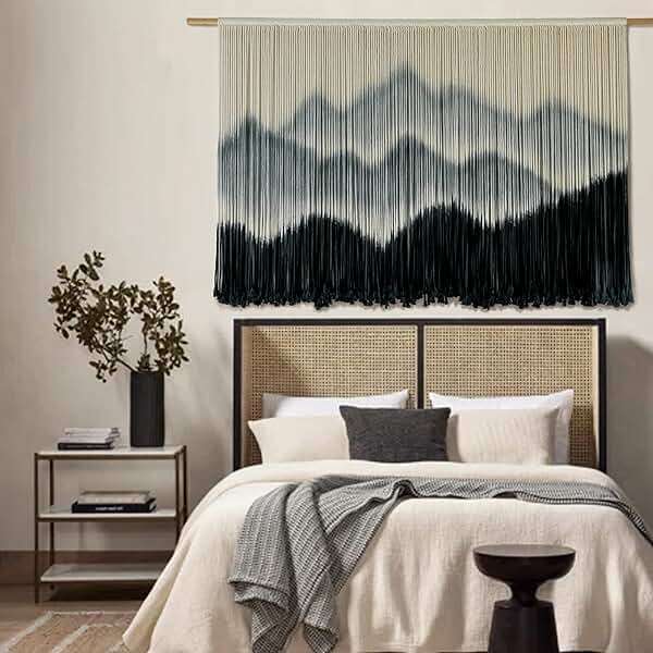 IOWER Macrame Wall Hanging Mountain Dip-Dyed Macrame Wall Decor Large Modern Fiber Art Boho Wall Decor 57" Wx35 L - Image 2